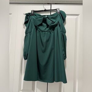 Elegant Green Off-Shoulder Dress